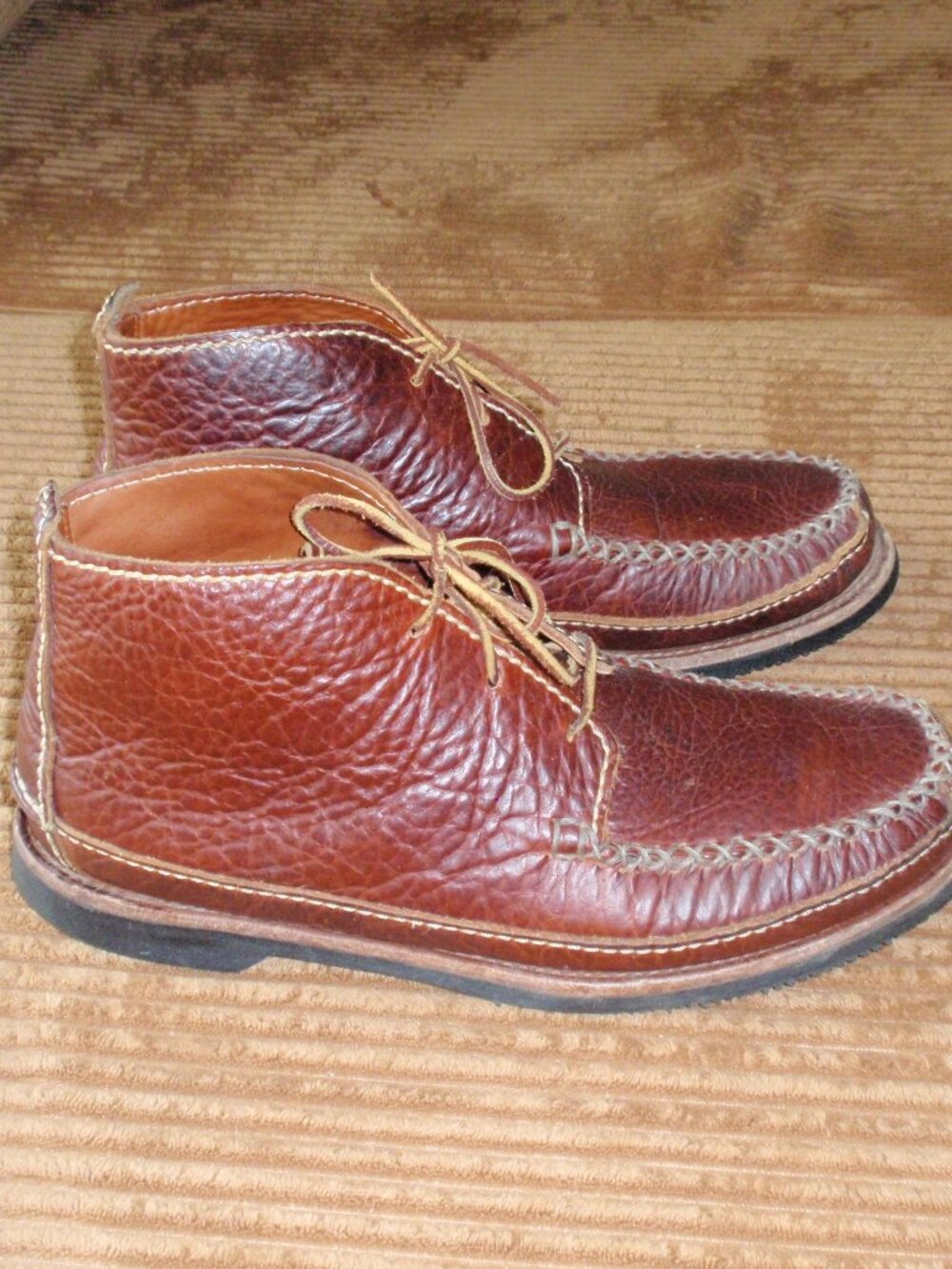 Men’s Chippewa Chukka Lace up Moccasin Boots Brandy 9.5 D Brown